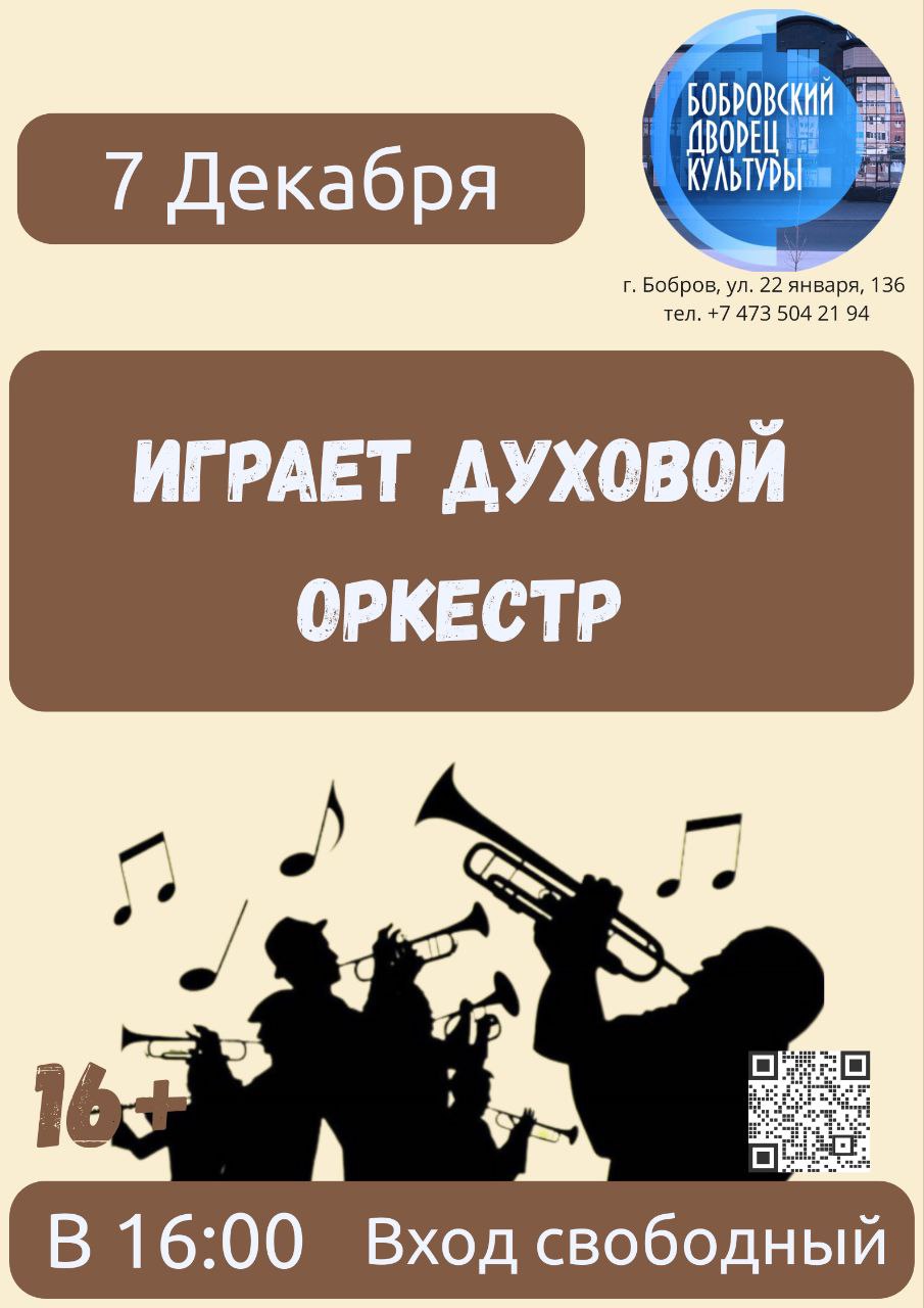 7 декабря в 16:00 Играет духовой оркестр в Бобровском РДК