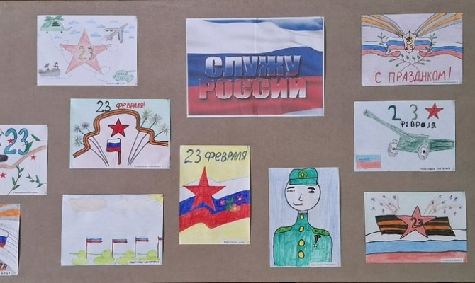 Выставка рисунков  «Слава тебе, защитник»